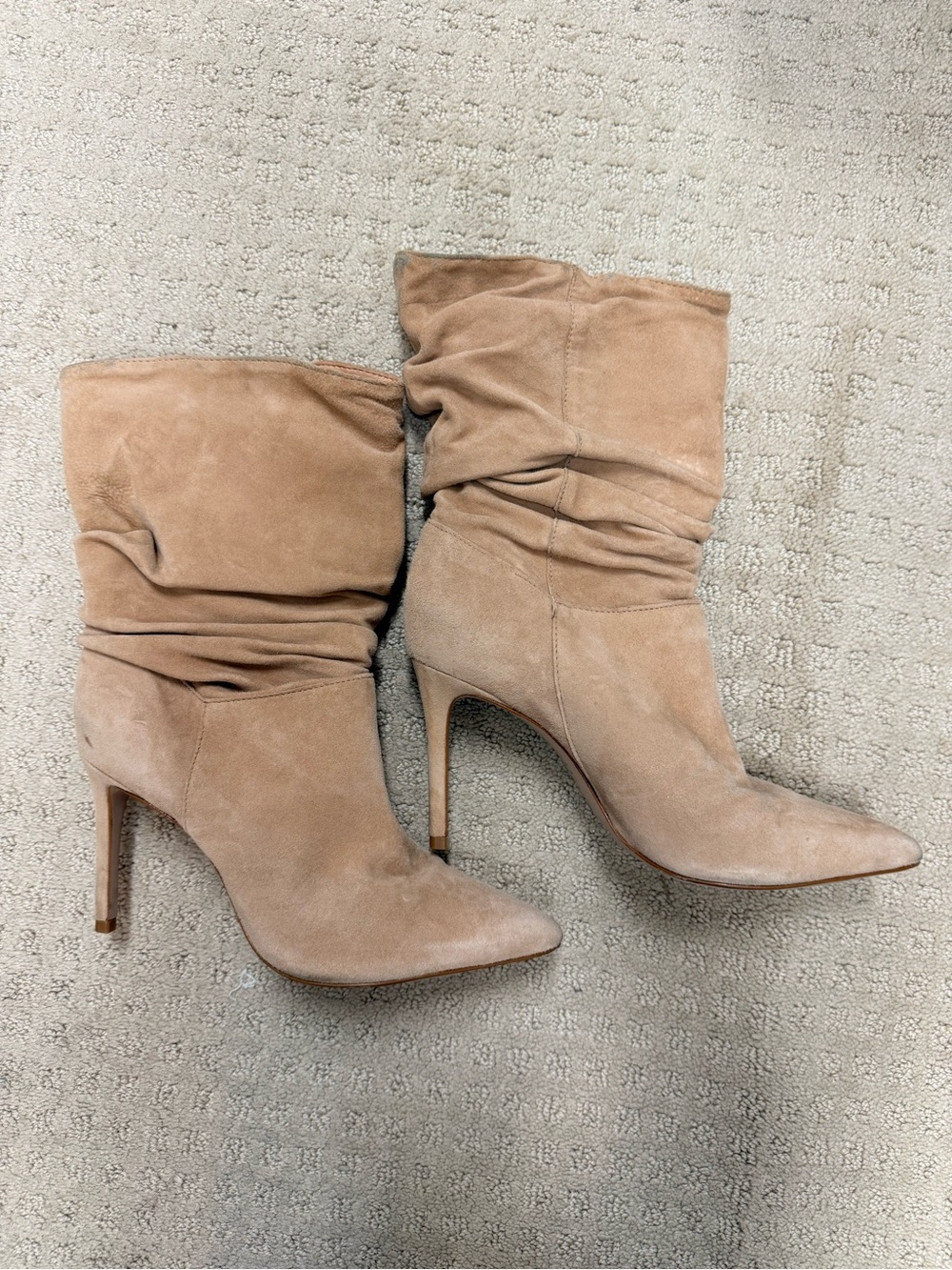 SCHUTZ Slouchy Pointed-Toe Suede Ankle Boots